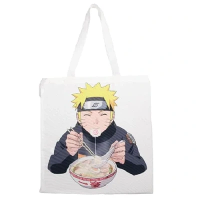 Imagen de Konix Naruto Shippuden Bolsa Tote Bag de asas largas 38 x 42 cm 100% poliéster Diseño Ramen Blanco
