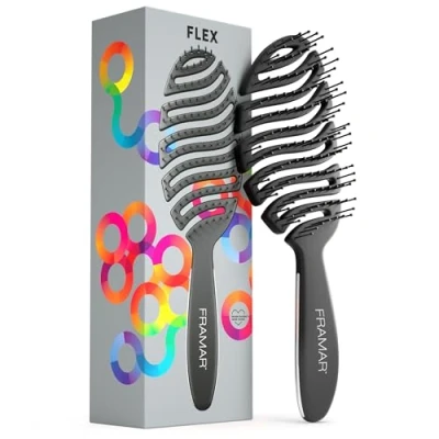 Imagen de FRAMAR cepillo de ventilación para cabello rizado, desenredante flexible mujer, desenredar el secar cabello, rizado