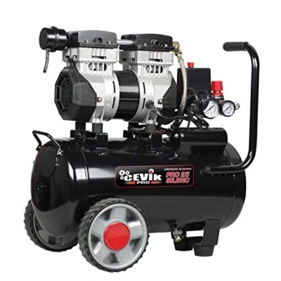 Imagen de CEVIK PRO CA PRO25SILENC Compresor de Aire Silencioso 59 dB Capacidad 25 L Motor 1.5HP Presión Máx 8 Bar Caudal 150 l/min Sin Aceite Mantenimiento Compacto y Portátil