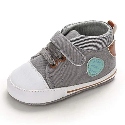 Imagen de MASOCIO Zapatillas Bebe Niño Zapatos Primeros Pasos Bebé Recién Nacido Gris 12 18 Meses