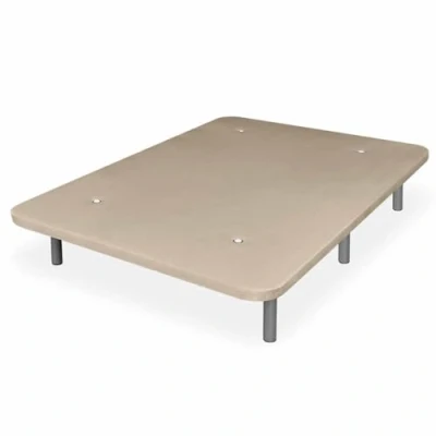 Imagen de Homey Base Tapizada 3D Reforzada, Gran Estabilidad con 5 Barras Transversales y 6 Patas metálicas roscadas de 27cm, 150 x 200, Beige