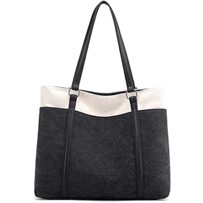 Imagen de JANSBEN bolsos bandolera grandes para de mujer tote bag tela shopper hombro universitarias viaje canvas (negro)