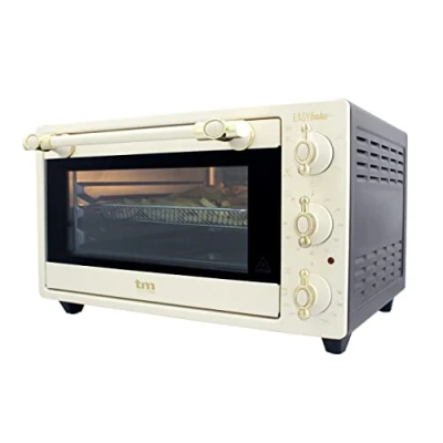 Imagen de TM Electron EASYBAKE TMPHO020REB minihorno diseño retro con función de freidora sin aceite, 20litros, temperatura regulable 80ºC a 250ºC, 5 funciones, incluye 4 accesorios.