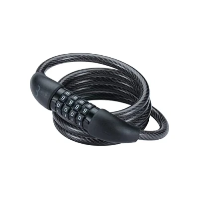 Imagen de BBB Bbl 66, Candado Antirrobo De Bicicleta Unisex Adulto, Negro, 8MM X 120CM