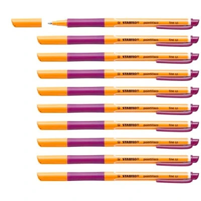 Imagen de STABILO Rollerball tinta gel de baja viscosidad pointVisco Caja con 10 unidades Color lila
