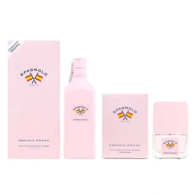 Imagen de SPAGNOLO Esencia Woman, Colonia Mujer, Promoción 150 ml + 30 ml, Pack 2 Productos, Perfume Formato Spray, Eau de Toilette Natural y Femenina, Aroma Floral Afrutado, Fragancia Fresca Duradera