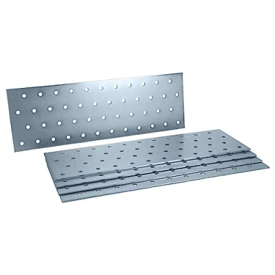 Imagen de HELPMATE 6 placas perforadas de 80 x 240 mm Conector plano galvanizado y azul pasivado madera con excelente protección contra la corrosión, estable duradero Fácil montaje