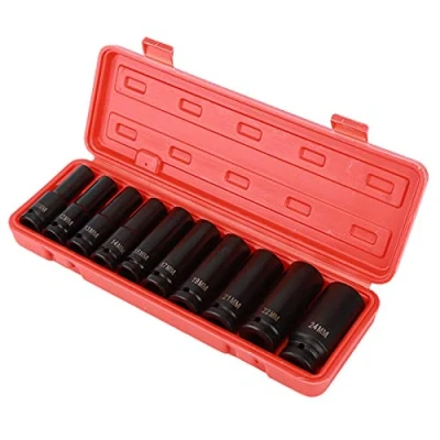 Imagen de Vasos de Impacto, Juego Tuercas Llave Impacto 10 Piezas 1/2 Pulgada, Tubo Tuerca Kraft con Caja Herramientas