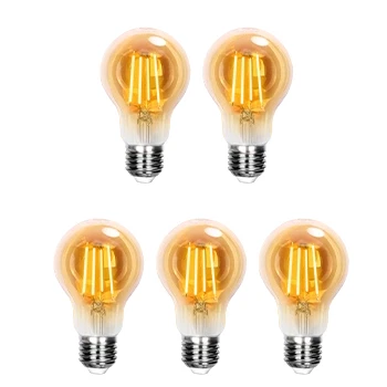 Imagen de Aigostar Bombilla LED E27 Vintage Retro 4W (Equivalente a 37W), Blanco Cálido 2200K, 430 Lúmenes, Ángulo de Apertura: 330, CRI＞80, No Regulable, 5 Unidades
