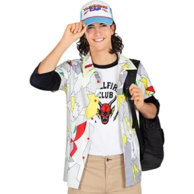 Imagen de Funidelia disfraz Dustin Stranger Things 4 hombre Netflix, Once (Eleven) Accesorios para adultos, accesorio Talla M L Blanco