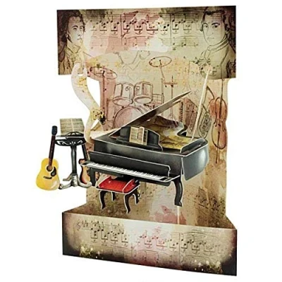 Imagen de Santoro Swing Card 3D Pop Out Piano y música (15,24 x 20,32 cm)