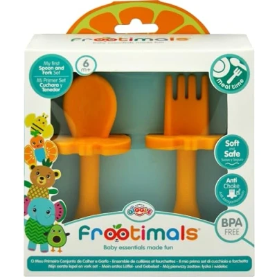 Imagen de Kids Euroswan Set Cuchara Y Tenedor ORANGIEFLY FROOTIMALS, Multicolor, ft00001