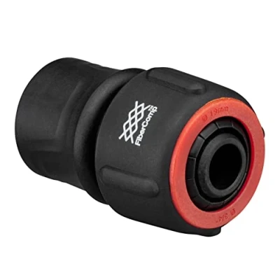 Imagen de Fiskars Conector de manguera, Tamaño universal, Ø 19 mm (3/4&quot;), FiberComp, 40 g, Negro/Rojo, FLOW, 1054787