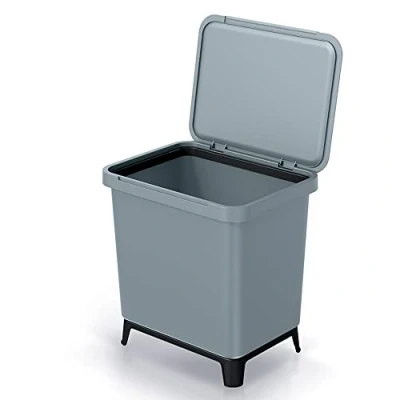 Imagen de Cubo de reciclaje forma cuadrada 30L color gris KEDEN