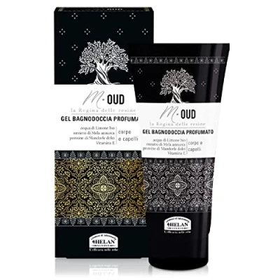 Imagen de Helan, M Oud, Champú y Gel de Baño para Hombre Ducha Perfumado con Almendras Dulces Vitamina E Espuma Suave Natural Cuerpo Cabello Sustancial, 200 ml