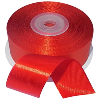 Imagen de AERZETIX C55653 Rollo de cinta raso satén 25mm x 25m color rojo tira embalaje regalo para decoración boda cumpleaños fiesta en poliéster
