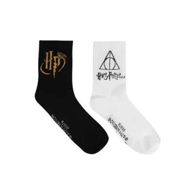 Imagen de Harry Potter Calcetines para hombre (2 unidades), color negro y blanco, negro/blanco, 39 42