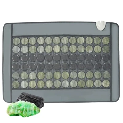 Imagen de VEVOR Almohadilla Térmica de Infrarrojos Lejanos con 48 Piedras Jade Natural y 24 Turmalina para Aliviar el Dolor, Controlador Inteligente Apagado Automático, 805 x 560 7,5 mm