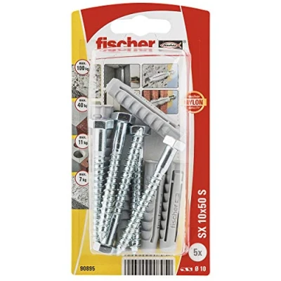 Imagen de fischer Tacos y tornillos para pared,10X50mm 5 unidades