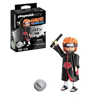 Imagen de PLAYMOBIL Naruto 71108 Pain con Cabello Rojo, Banda, Barras de Chakra y Piedra, Divertido Juego Creativo para los Fans del Anime Detalles Accesorios auténticos, a Partir 5 años