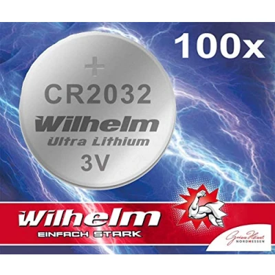 Imagen de 100 Wilhelm CR 2032 Pila de botón Litio 3 V CR2032