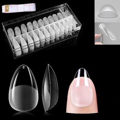 Imagen de 240 Pzs Uñas Postizas Cortas Transparentes Francesas Puntas de 12 Tamaños Soft Gel Nail Tips Ezppuu109 Almendras