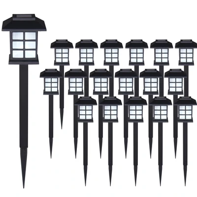Imagen de Deuba® 18x Luces Solares LED para Jardín con Sensor Lámparas Antorchas Negro Protección IPP Luz Solar