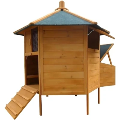 Imagen de Gallinero hexagonal, pajarera, jaula para gallinas con nido