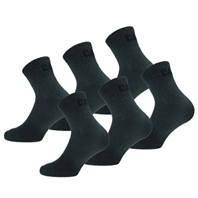 Imagen de Caterpillar Quarter Socks 6 Pares Calcetines Trabajo Hombres, Altura Sobre Tobillo, Reforzados Puntera Talón, Algodón (Antracita, 43 46)