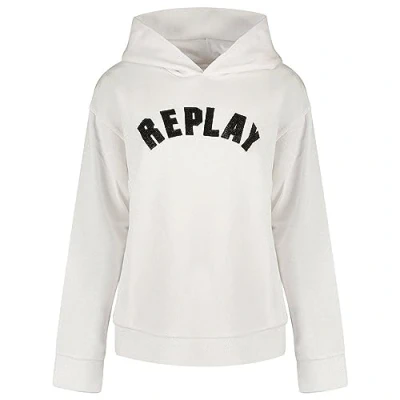 Imagen de REPLAY W3637g Sudadera con Capucha, 310 White Silver, L para Mujer
