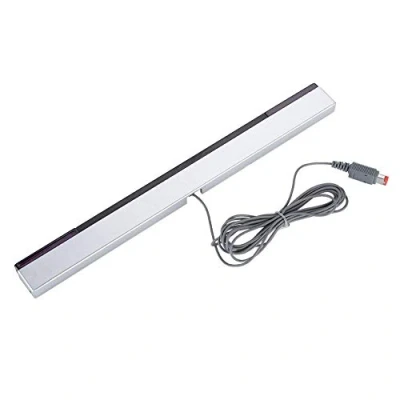 Imagen de Barra Sensor Inalambrica para WII/WIIU, Movimiento de Rayos Infrarrojos con Cable Incluye un Soporte Fácil Montar el Receptor por Encima o Debajo