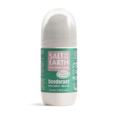 Imagen de Salt of the Earth Natural Deodorant Roll On by Earth, Melon &amp; Cucumber Refillable, Vegan, Long Lasting Protection, Leaping Bunny Approved, Made in UK 75ml