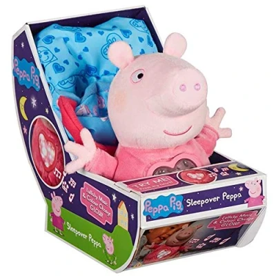 Imagen de Sleepover Peppa Soft Toy Bedtime Lullaby with Lights and Sounds Preschool Gift Age 3, 4, 5