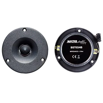 Imagen de 2 Tweeter Master Audio BST03/4B Negro 175 Watt rms 350 MAX 9,7 cm de diámetro y 105 db 4 Ohm Puertas Puerta Coche con 3,8 Profundidad, por par