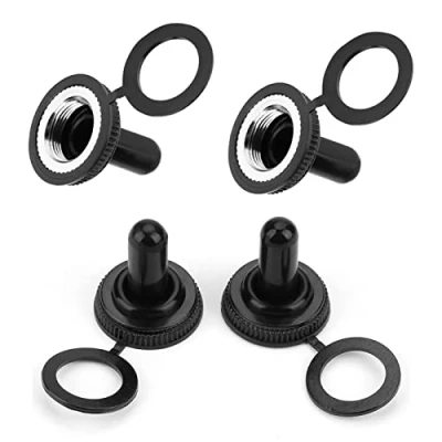 Imagen de 20PCS 12 mm Interruptor de palanca oscilante goma impermeable tapa arranque Negro