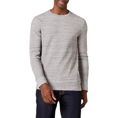 Imagen de Amazon Essentials Camisa de Panal Abeja Manga Larga y Ajuste Normal Hombre, Gris Claro Mezcla, S