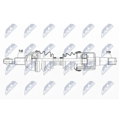 Imagen de NTY NPW CH 034 Árbol de transmisión Eje delantero, izquierda 643 DODGE: Journey MPV norauto, oscaro, mister auto