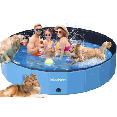 Imagen de Meowant Piscina Plegable para Perros, 2024 Nuevo Perros Grandes Adecuado de Gran tamaño, PP Material Resistente y Duradero 4XL(220x40cm)