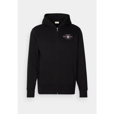 Imagen de GANT Graphic Fullzip Hoodie Sudadera con cremallera, Hombre, Talla: Large, Black
