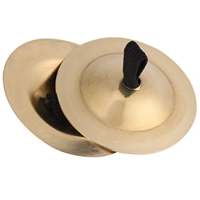 Imagen de 2 Piezas Platillos de Dedo Dorado Latón 5cm / 2.0 pulgadas para Danza del Vientre Instrumento Percusión