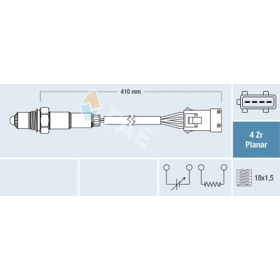 Imagen de FAE 77282 Sonda lambda térmico PEUGEOT: 206 Hatchback, 207 406 Coupé, CITROËN: Saxo C3 I C4 Hatchback