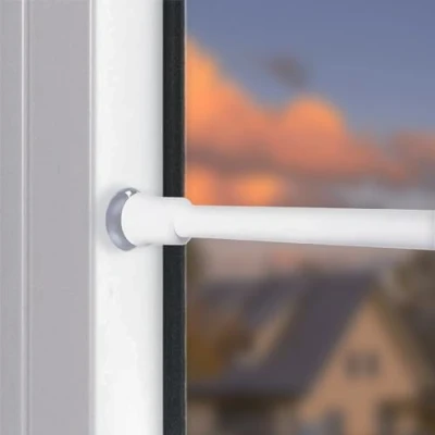 Imagen de barras de cortina extensibles sin taladro, tensión para cortinas baño, armario, cocina, ventanas 8 mm diámetro (60 99 cm)