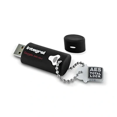 Imagen de Pen Drive Integral 64GB Crypto 256 bits Hardware USB encriptado 3.0 Memoria FIPS 197 140 2 Nivel 3 pincho protección ataques Fuerza Bruta, memorias diseño Impermeable de Tres Capas