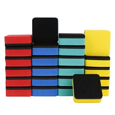 Imagen de Cepillo de borrador magnético 24 piezas para niños, pizarra blanca, limpiador esponja bolígrafos borrar en seco y marcadores, 5 x 2 cm, goma escuela,