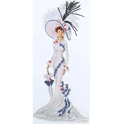 Imagen de Kits de pintura diamantes 5D para vestido mujer, taladro redondo completo, elegante, diamantes, arte gemas, decoración pared del hogar, regalo adultos y niños, 12