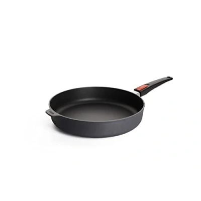 Imagen de sartén con borde alto Woll Diamond Lite, Ø 32 cm, 6,5 cm de altura, mango extraíble Apta para cerámica, gas, eléctrica, halógena, aluminio fundido, resistente al horno, antracita