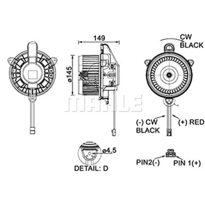Imagen de MAHLE ORIGINAL AB 278 000P Ventilador de Calefacción para vehíc. dirección a la derecha