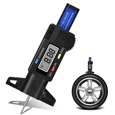 Imagen de Cozlly Medidor Digital Profundimetro Neumaticos, Profundidad Neumaticos 0 25mm, Banda de Rodadura Neumáticos con Pantalla LCD para Coches Furgonetas Camiones Motocicleta