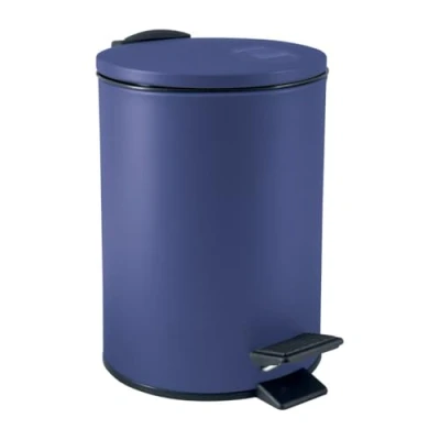 Imagen de Spirella Papelera Adelar 3 litros (Acero Inoxidable, con Descenso automático y Cubo Interior, Cierre Suave), Mate, Azul Oscuro