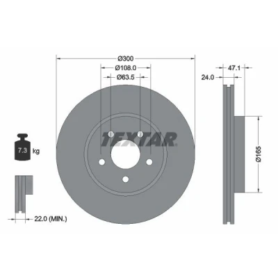 Imagen de TEXTAR 92109605 Disco de freno FORD: MONDEO 3 Stufenheck, 3, Kombi, JAGUAR: X Type Familiar, Berlina